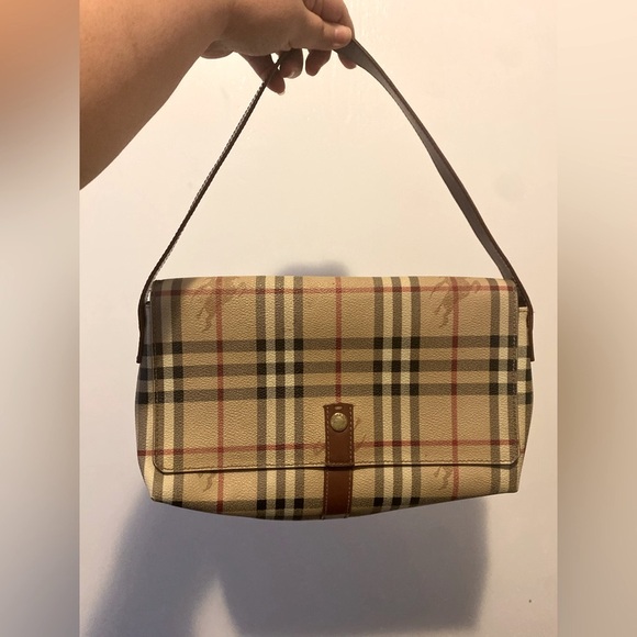 Burberry London Haymarket Novo Check Baguette Shoulder Bag Vintage - Picture 3 of 9